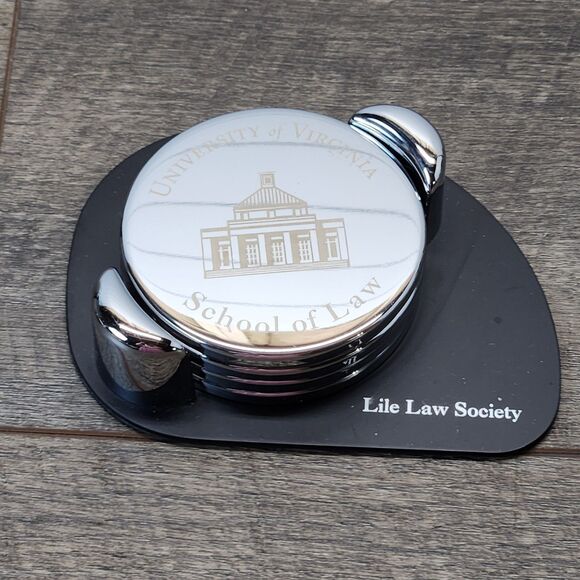 Other - UVA Law Lile Law Society Metal Coaster Set w/Dock Holder University Of Virginia